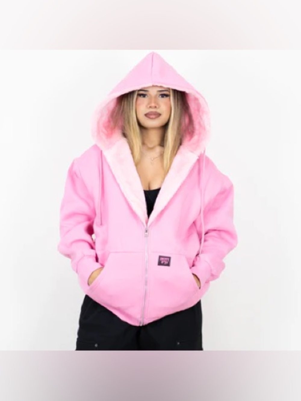 FB COUNTY HEAVYWEIGHT COZY ZIP-UP
HOODIE in Pink